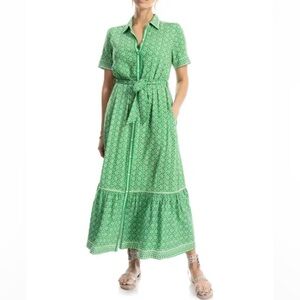 Max Studio Short Sleeve Shirtdress in Amazon/Cream NWT Size XS